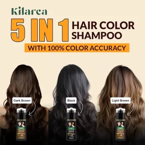 Kilarca 5 in 1 Dark Brown Hair Color Shampoo 200 ML