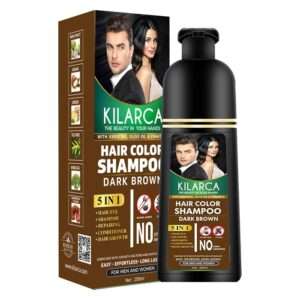 Kilarca 5 in 1 Dark Brown Hair Color Shampoo 200 ML