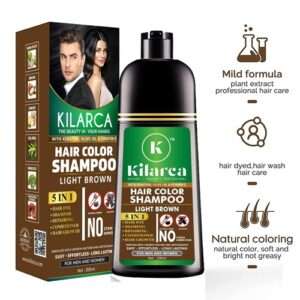 Kilarca 5 in 1 Hair Color Shampoo 400 ML - Light Brown