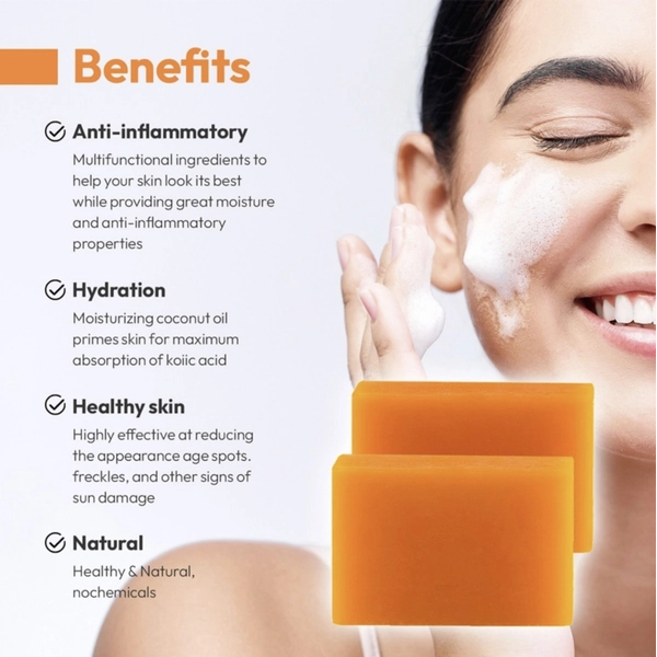 Benefits Kilarca Kojic Acid Skin Lightening Soap – Quick Whitening & Pigmentation Removal (120g) - Image 2