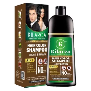 Kilarca 5 in 1 Hair Color Shampoo 400 ML - Light Brown